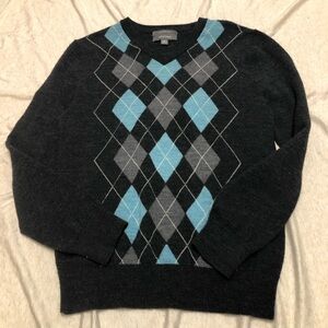 Merona Merino Wool Argyle Sweater Preppy Academia